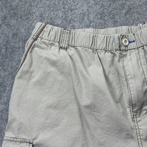 Tommy Cargo Shorts Men Men 2XL Beige Elastic Patio Drawstring Relax Twill 8" - Picture 2 of 15